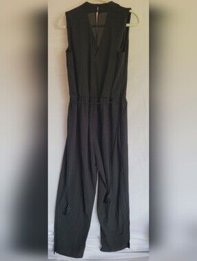 Banana Republic Black Sleeveless Jumpsuit with Tassel Waist
